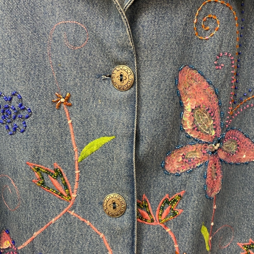 vintage 90s sequined denim jacket from the brand Tantrums - Picture 3 of 7